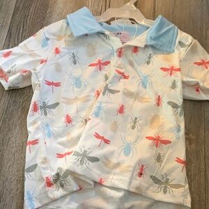 Colorful Insect Print Kids Polo Shirt